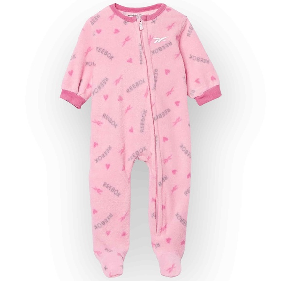 Reebok Other - NWT Reebok Baby Girls One-Piece Zip-Up Footed Jumpsuit - Lilac - 3-6 Months 89